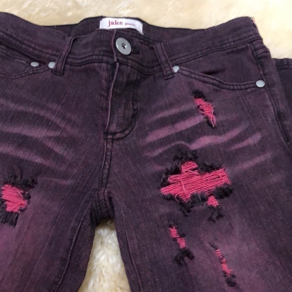 Jake jeans purple distresses skinny size 3 - Picture 2 of 10